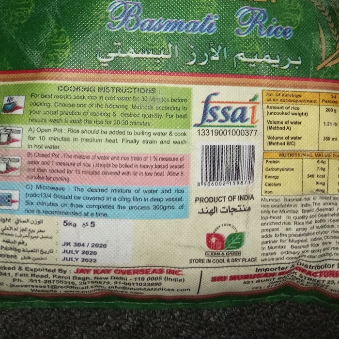 

bg20t01r Mumtaz Golden Sella Basmati Sekualitas Daawat Golden Sv012Ss