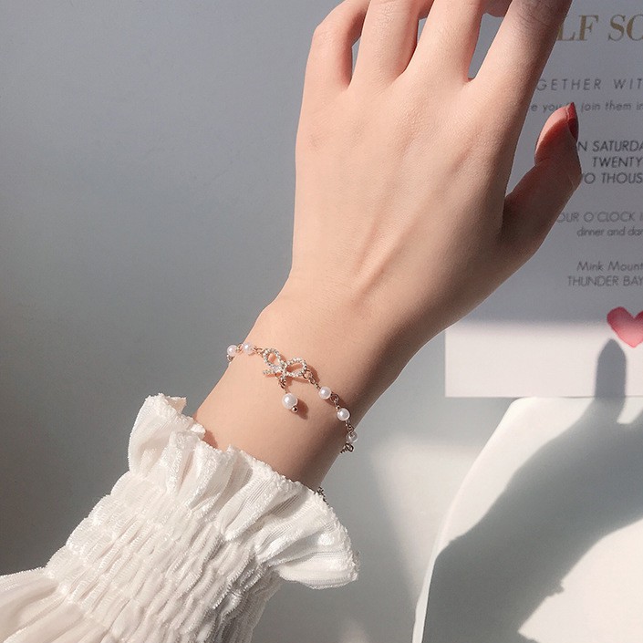 Gelang mutiara busur fashion wanita Korea bracelet