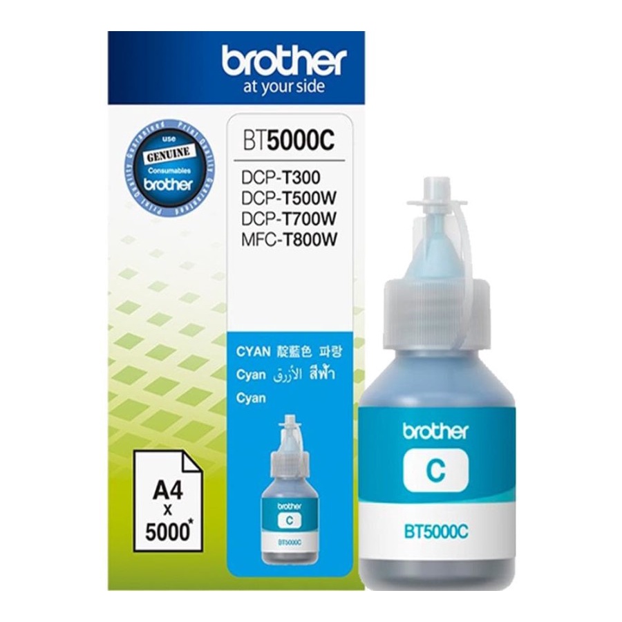 CYAN Brother BT5000C Tinta Printer - Ink Cartridge BIRU 100% ORIGINAL BT5000