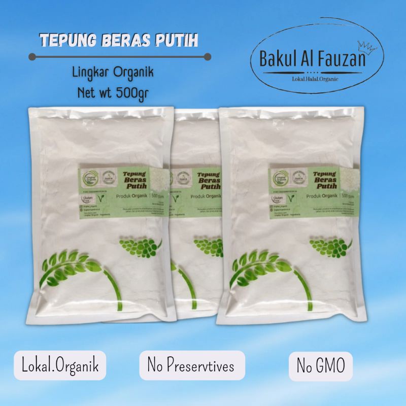 

Tepung Beras Putih Organik | 500gr | Mpasi,Gluten free, Healthy food | Lingkar Organik