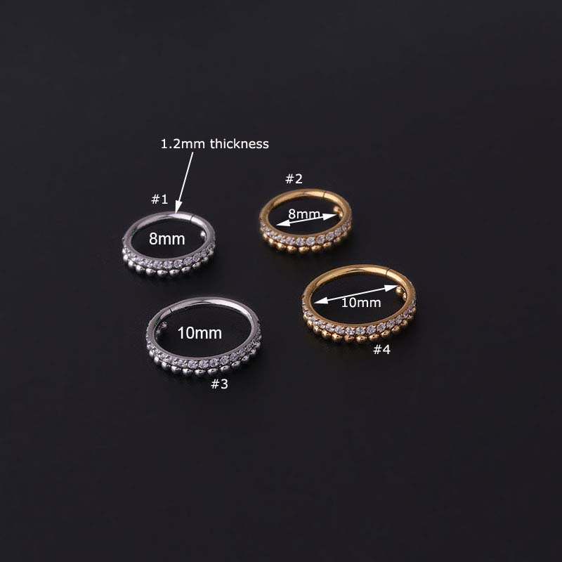 1 Pc Anting Tindik Hypoallergenic 16Gauge Bahan Stainless Steel