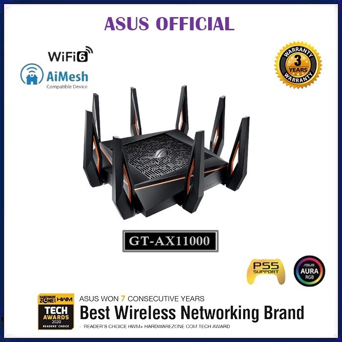 ASUS WiFi 無線ルーター WiFi6 4804 4804 1148Mbps トライバンドゲーミング GT-AX11000 メッシュ機 通販 
