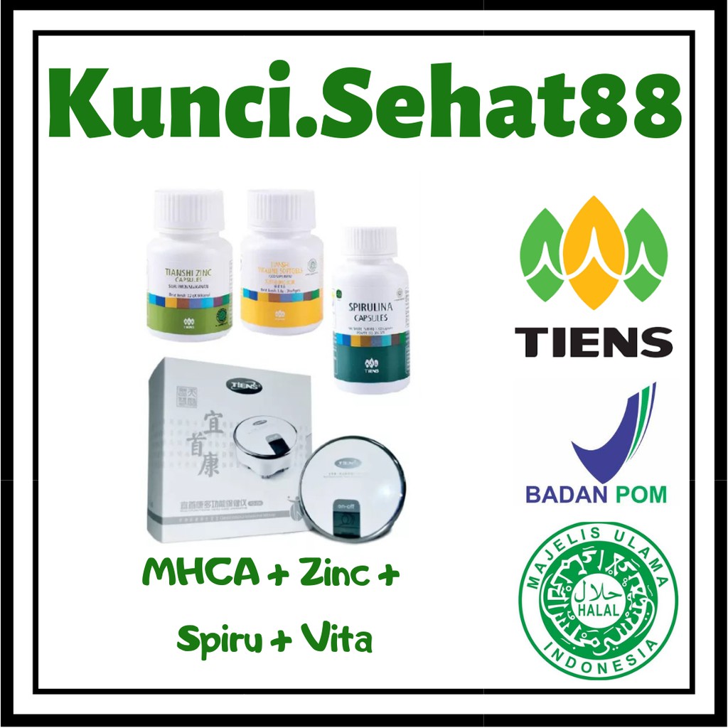Tiens / Tianshi Pengencang & Pembesar Payudara MHCA + Zinc + Vitaline + Spirulina