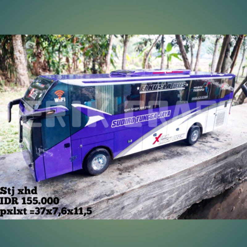 MAINAN MINIATUR BUS BIS SUDIRO TUNGGA JAYA SR2 UNGU