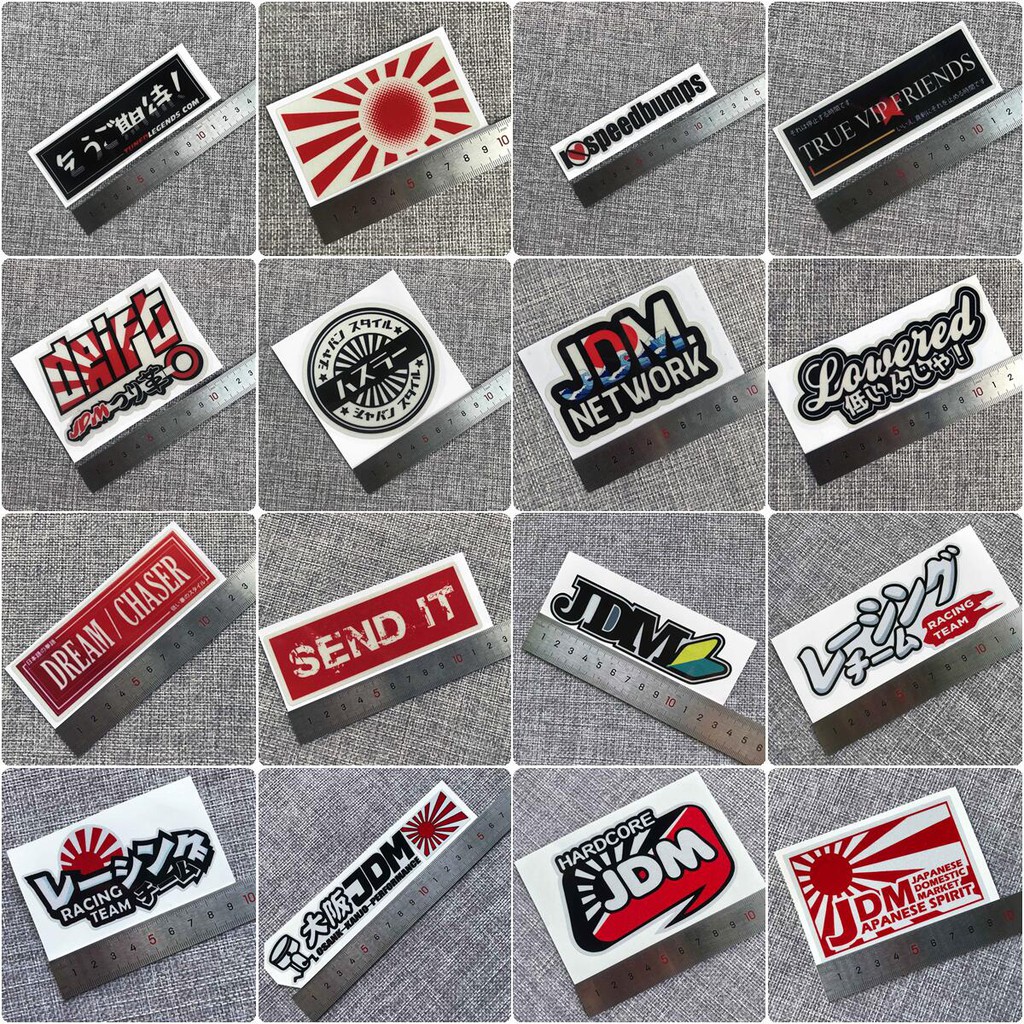 1PCS JDM New 2021 Reflective Car Decals Motorcycle Stickers Helmet Decoration