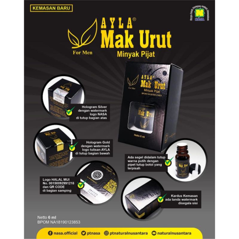 Mak Urut Minyak Pijat for Men Nasa / Pembesar /penambah volume MR. P