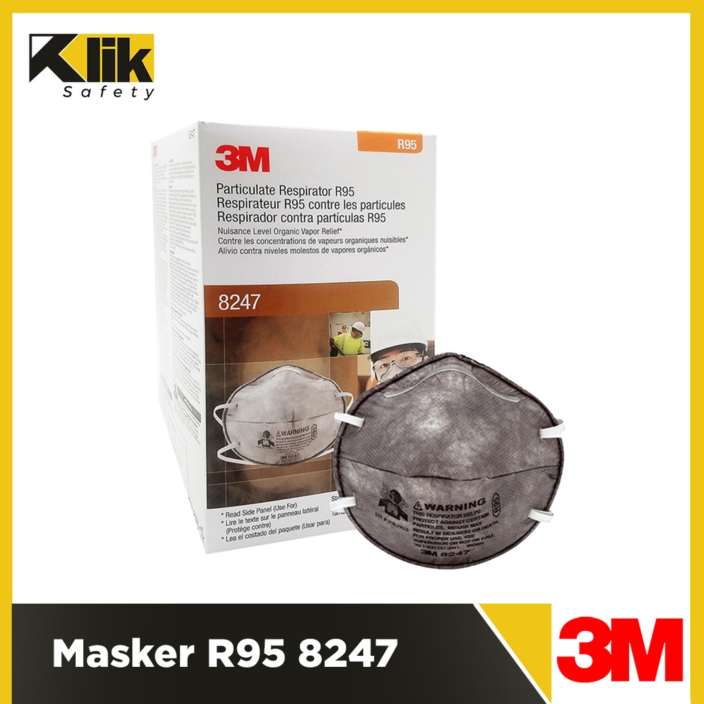 Masker 3M R95 8247 karbon Satuan - 100% Original