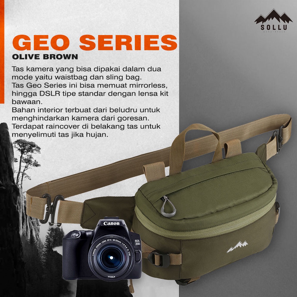Tas Kamera Camera Selempang DSLR Mirrorless Canon Nikon Fujifilm Pria Wanita Segitiga Waterproof Ant