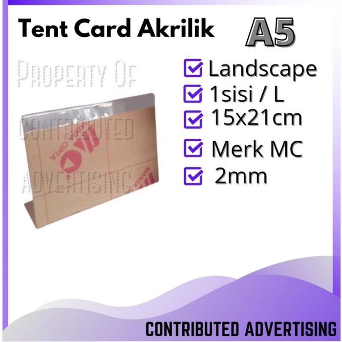 

Limited Tend Holder / Acrilik Tend Card Disply A5 Hemat