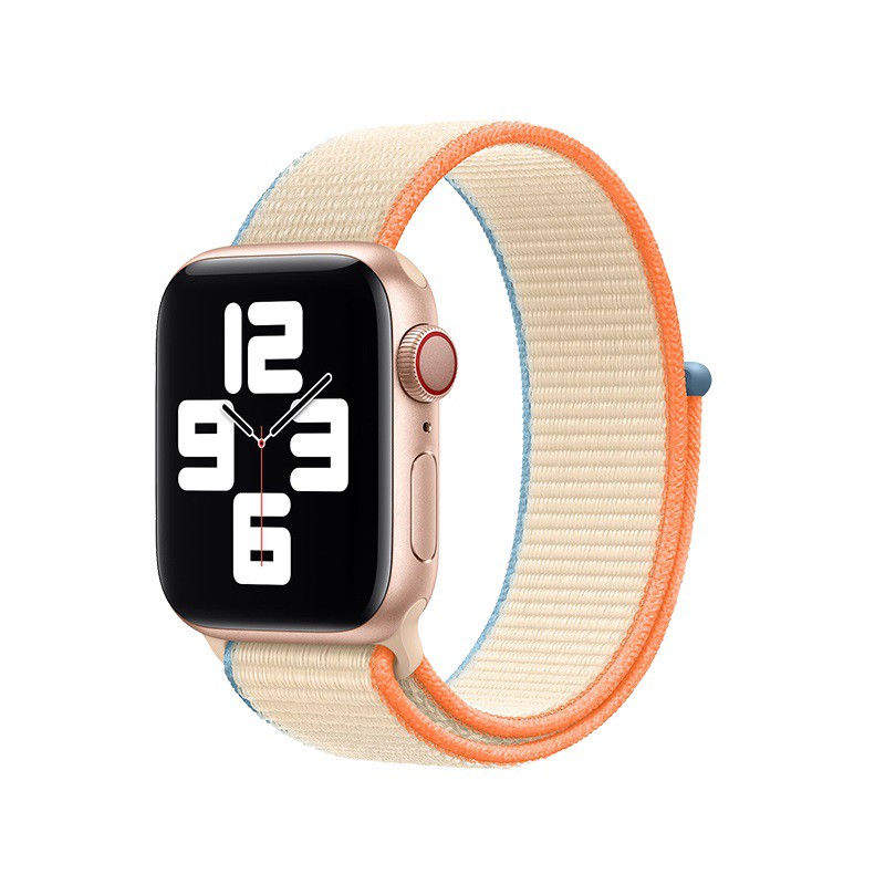 Strap Nilon 1: 1 Untuk Apple Watch Band 44mm 40mm 42mm 38mm Iwatch Series SE 6 5 4 3 2 1