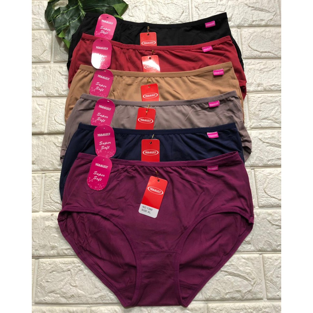MISSLILY  | Celana Dalam Wanita SUPER SOFT JAHIT BELAKANG WARNA TUA GELAP / art 1389