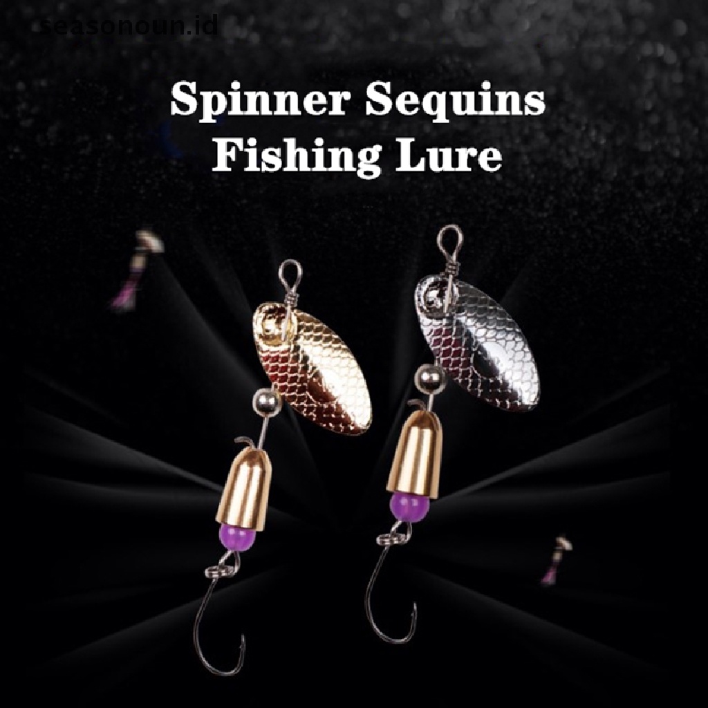 (seasonoun) Umpan Pancing Spinner Sequin Dengan Bulu