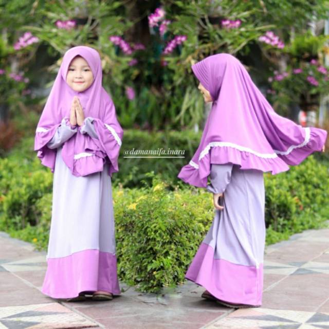 Salim moslem - BIG SALE!!! Gamis anak perempuan / Baju muslim anak perempuan jersey usia 1-10 tahun