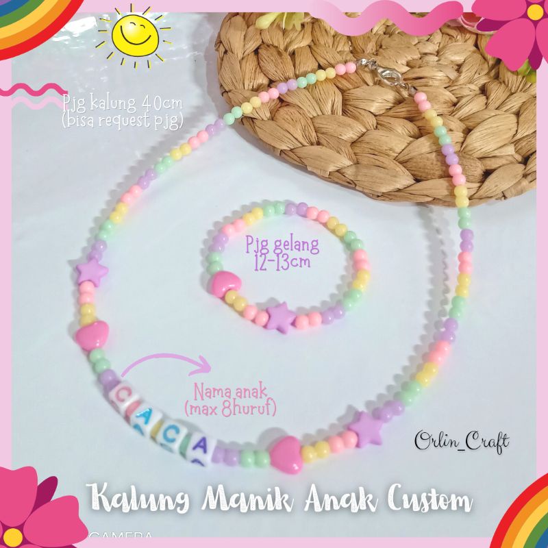 Kalung Anak Custom Kalung Huruf Kalung Manik kalung anak nama