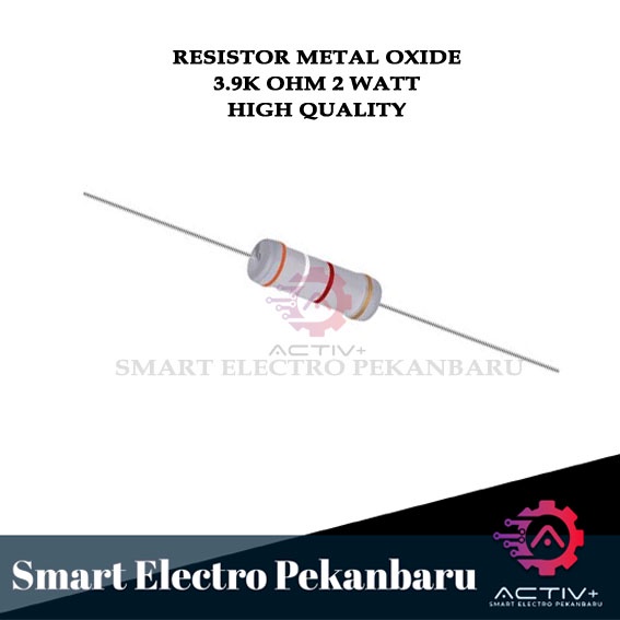 ORIGINAL RESISTOR METAL OXIDE 3K9 OHM 2 Watt 5% Taiwan - R 3K9ohm 2Watt 5% METALOXIDE 3900 OHM 2 W 3