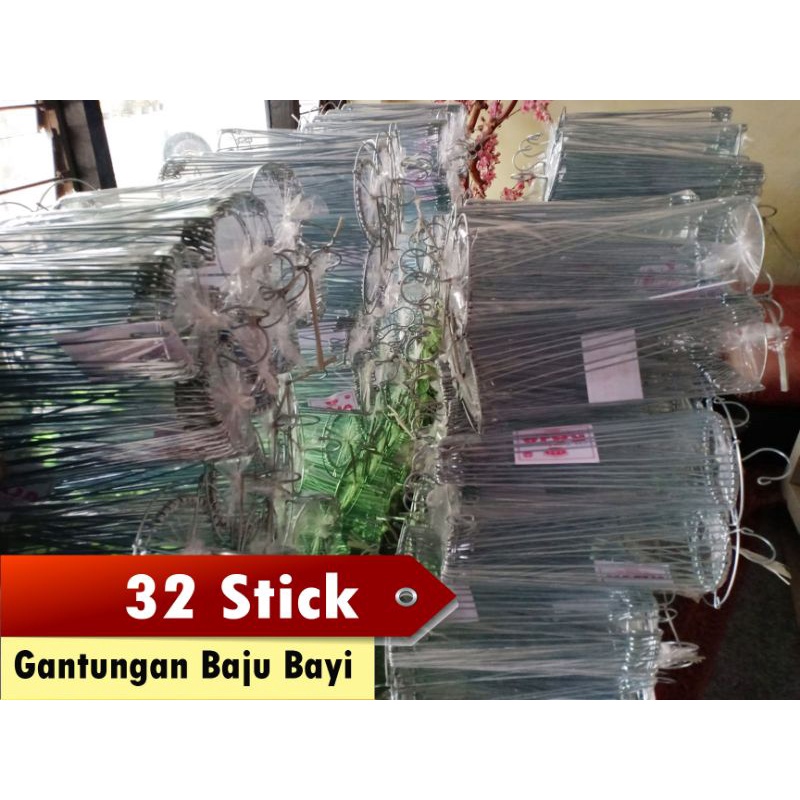 GANTUNGAN BAJU BAYI 32 STICK, GANTUNGAN LIPAT