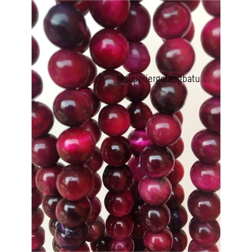 bahan gelang batu kalung red tiger eye premium grade 10mm bongkah