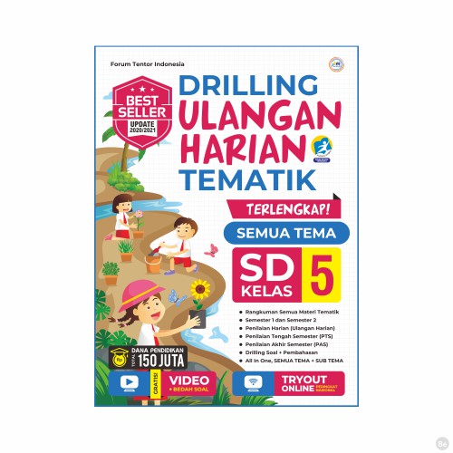 Buku drilling ulangan harian tematik kelas 5 SD MI (update dari Top Fokus) K13 untuk murid dan guru