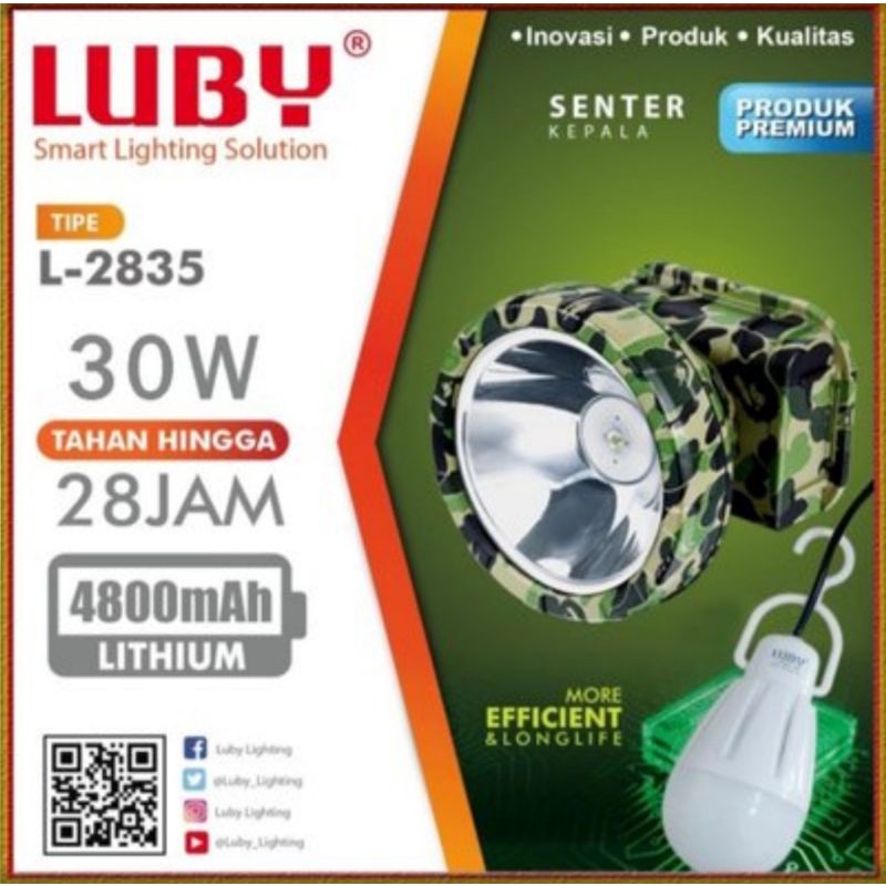 Senter Kepala Luby 2835 ( Kuning&Putih)