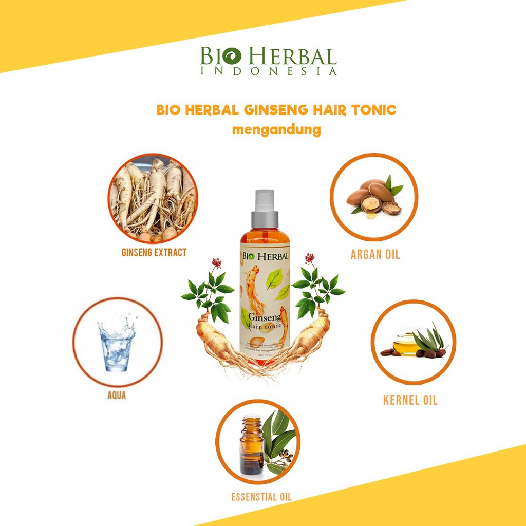 Paket Bio Herbal Shampo dan Tonic Perawatan Rambut atasi rambut rontok botak secara alami