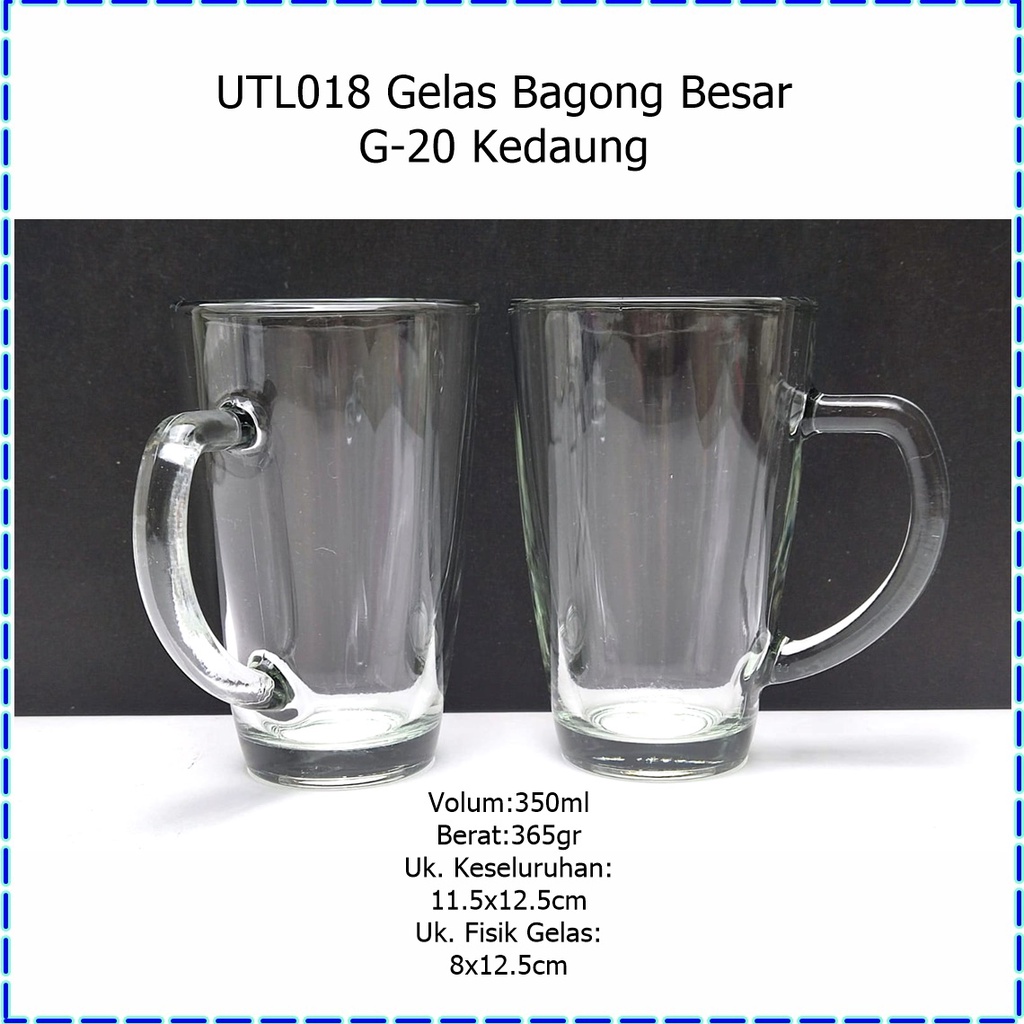 [6pcs] UTL030L Gelas Kopi/Gelas Susu MM38-14 IMG Glass 350ml