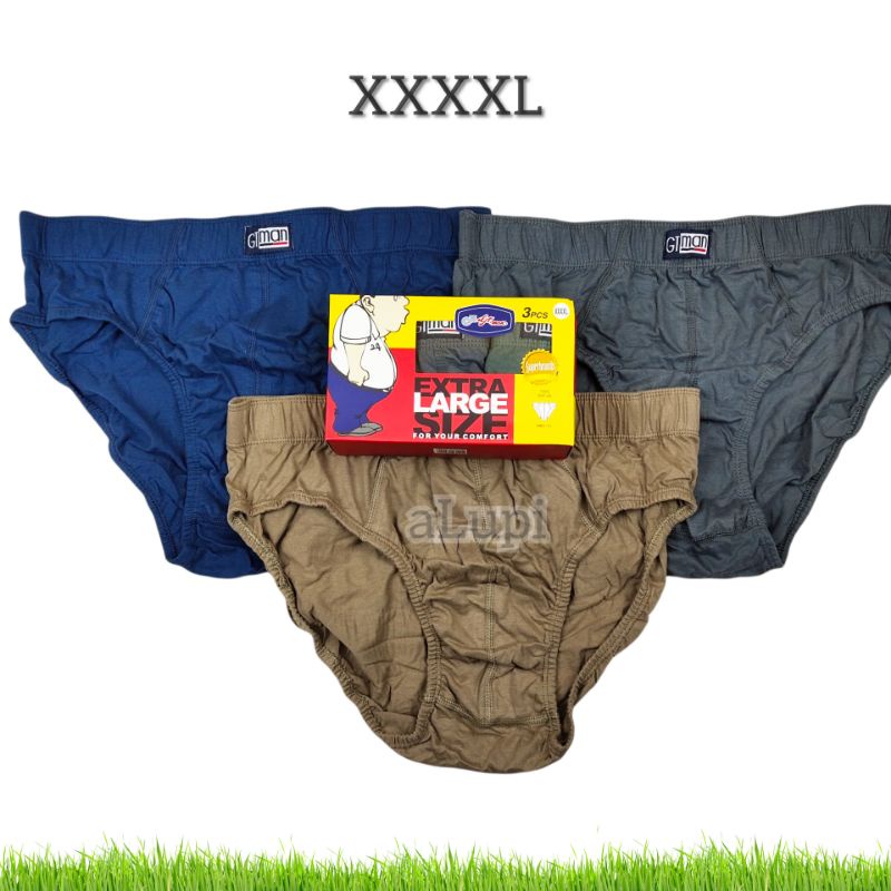 (isi 3) Celana Dalam CD Pria Dewasa Gtman Gt-man ORIGINAL Ukuran Big Size Jumbo XXXXL 4XL 5L Lembut