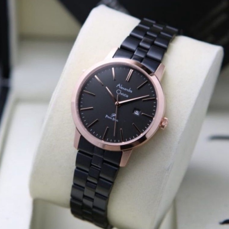 TERBARU TERMURAH Jam Tangan Wanita Alexandre Christie AC 1007 ac1007 1007ld ac1007ld Rosegold Black 