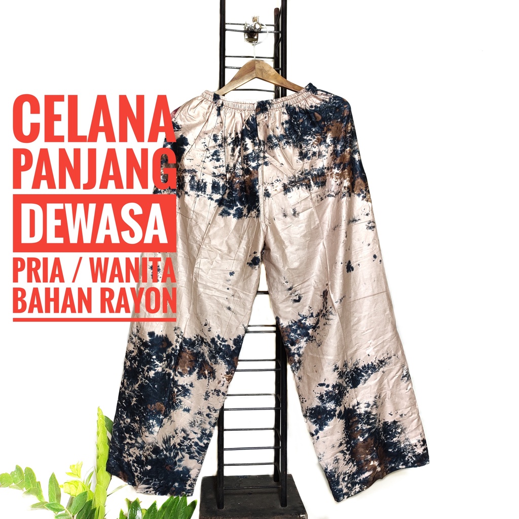 Celana Panjang Tie Dye Jumbo Bahan Katun Rayon