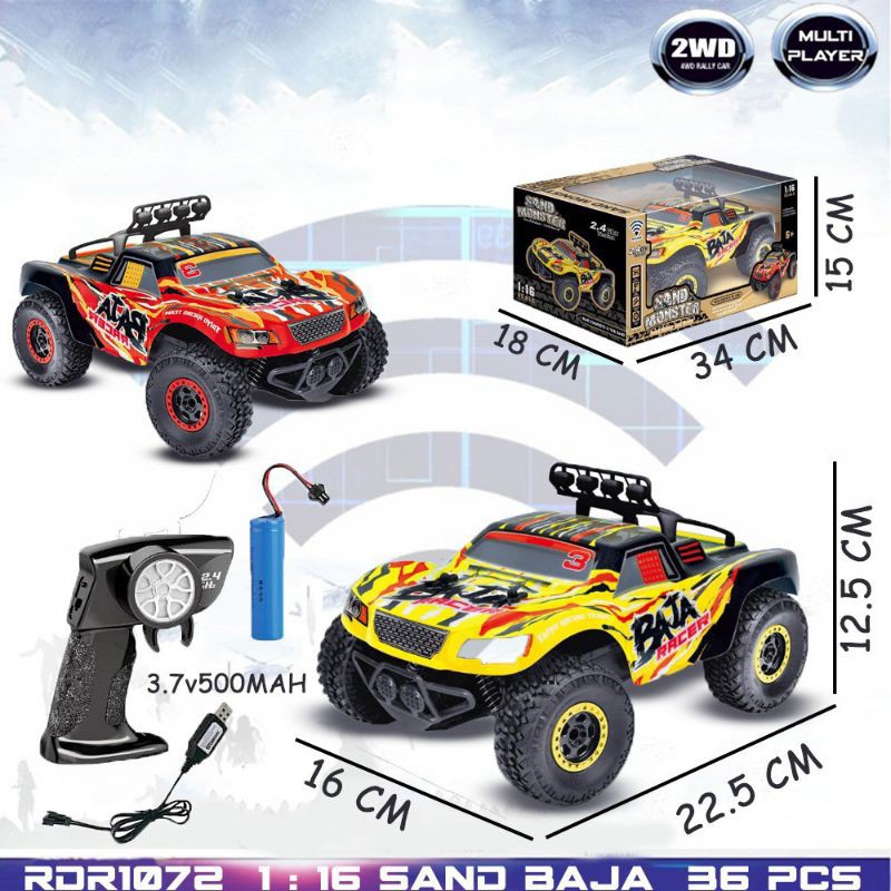 MAINAN MOBIL REMOTE CONTROL RC CAR SAND MONSTER BAJA TERSEDIA 2 WARNA #QUIN