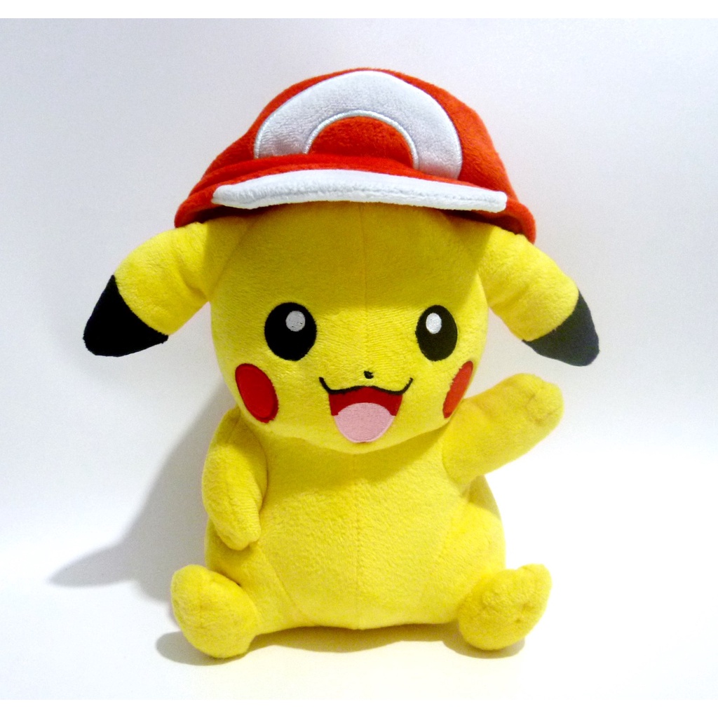 Boneka Pikachu With Pokemon Hat Original Takara Tomy Plush Doll