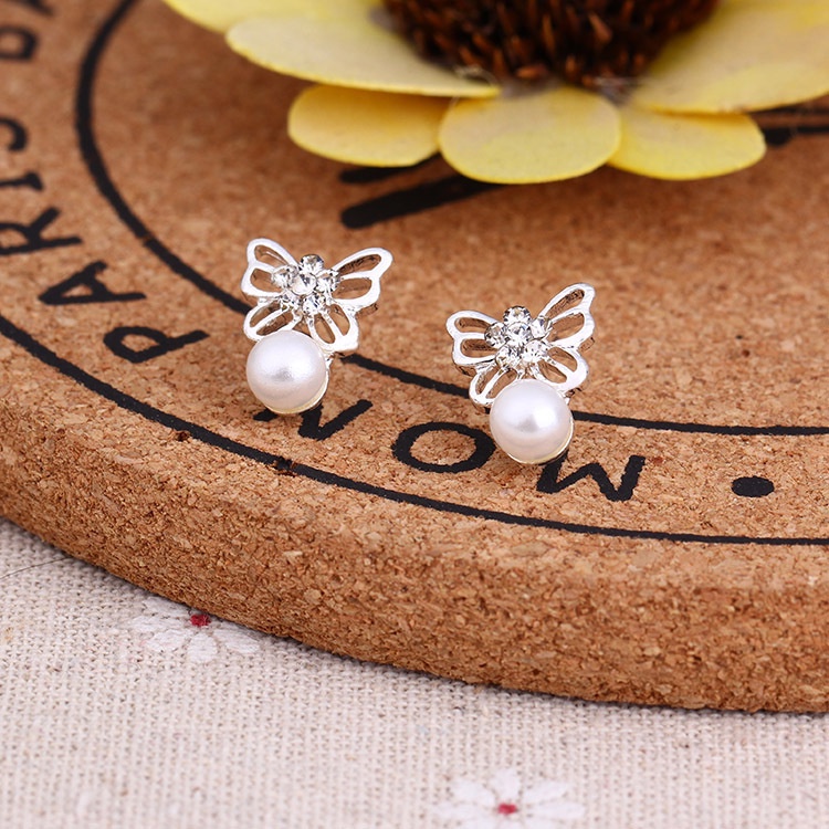 ✿AYN✿ Anting Tusuk Stud Motif  FA97 Permata dan Batu Mutiara Cantik