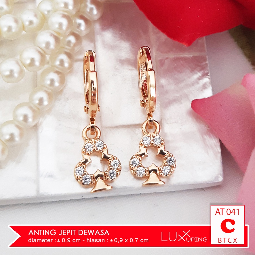 AT 041 Anting Wanita Dewasa Lapis Emas Imitasi Warna Mas 18K Perhiasan Set Xuping Tidak Mudah Luntur Awet Aksesoris  Korea Luxx Xuping