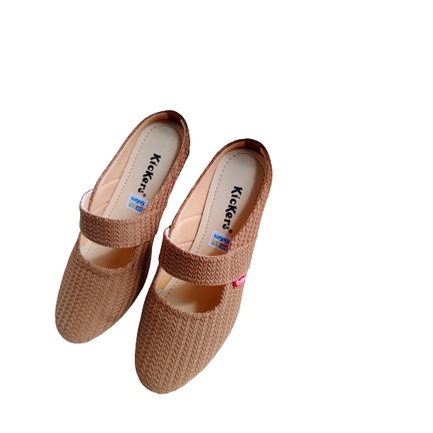 Sepatu Selop Wanita Bahan Rajut Warna Mocca /Selop Wanita dewasa Terbaru dan Termurah