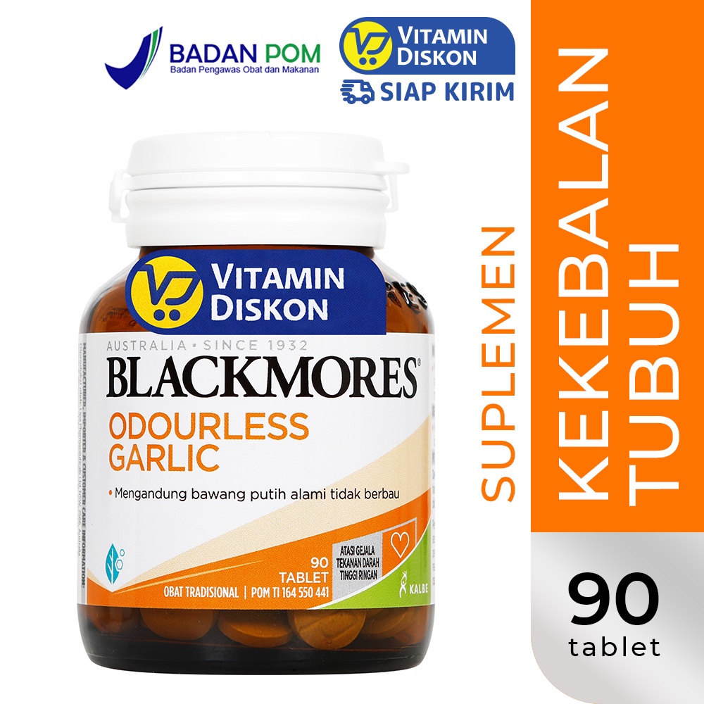 Blackmores Odourless Garlic 90 Tab Bpom Kalbe | Suplemen Kesehatan Jantung, Hipertensi, Tekanan Dara