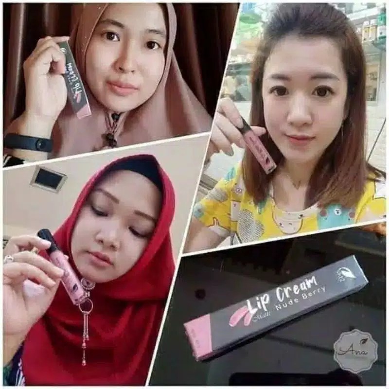 LIP CREAM MATTE NUDE BERRY SR12 / HASIL MATTE TAHAN LAMA / TIDAK MEMBUAT BIBIR KERING