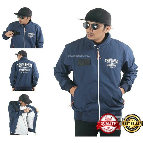 [Bayar Di Tempat / COD] Jaket Hoodie Pria Outdor Gunung Taslan Varsity Original Distro Triple Sizi