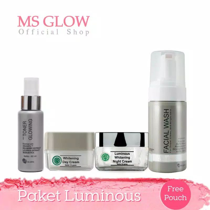 Ms Glow Paket Lengkap with Pouch Ultimate/Luminous/Whitening Glow