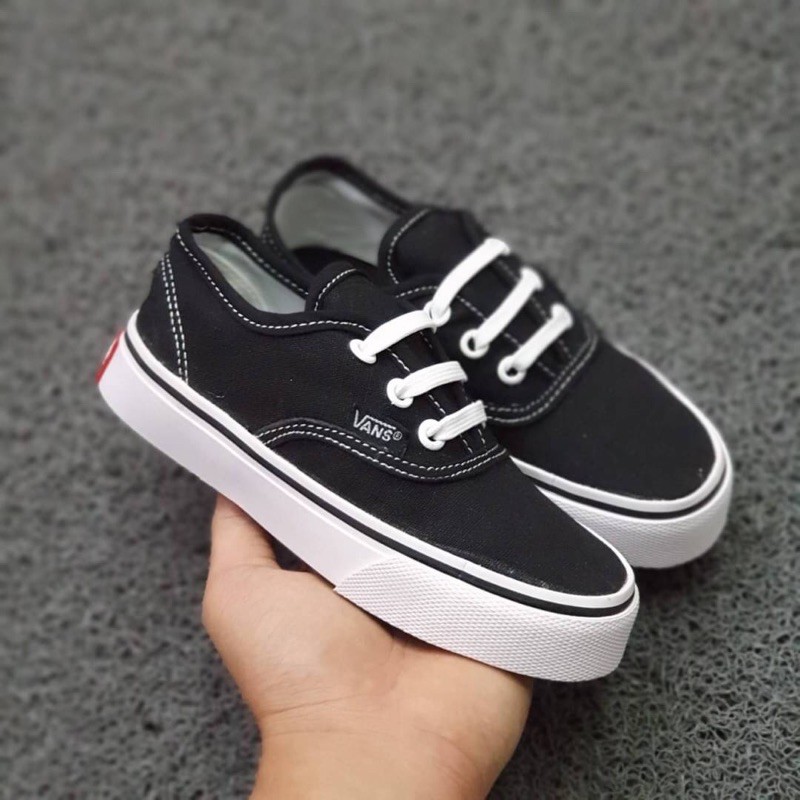 SEPATU ANAK VANS AUTHENTIC HITAM PUTIH TALI KIDS CLASIC GRADE ORIGINAL