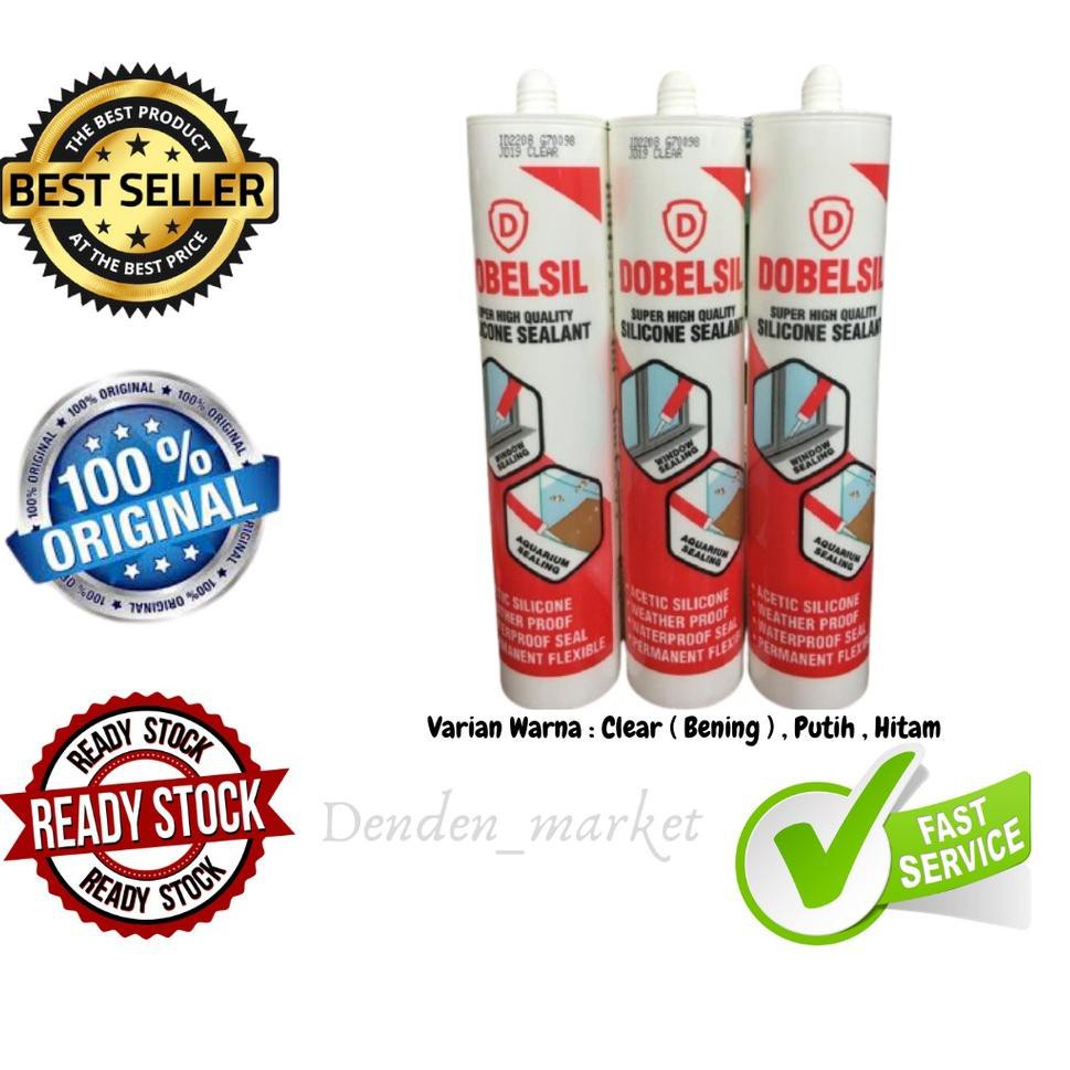 

Lem silicon dobelsil/ lem kaca sealant lem sealant tabung dobelsil hitam - putih clear bening 300ml