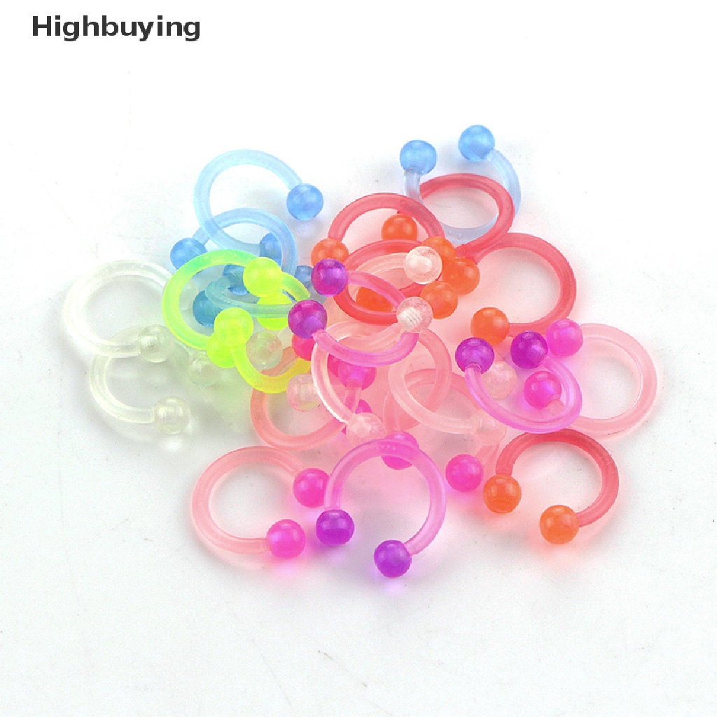 Hbid Anting Tindik Hidung / Bibir / Telinga / Tubuh Bahan Akrilik Luminous Untuk Wanita