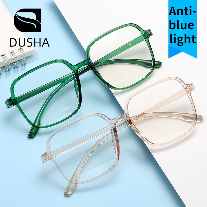 Fashion  Retro Student Children Glasses  Literary Square Big Frame Anti-blue Light Flat Lens