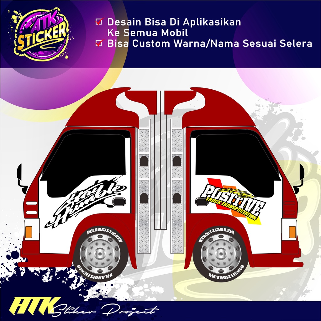 Jual Stiker Pintu Truck Sticker Pintu Truck Kanan Kiri Bahan Mix Nyala Dan Oracal Dengan