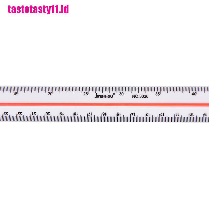 Penggaris Skala Metrik Bentuk Segitiga Ukuran 300mm 1: 100~1: 500 Untuk Insinyur