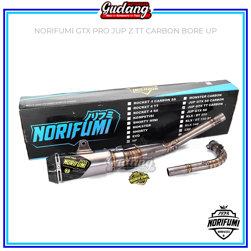 Knalpot Norifumi GTX Pro Bore Up Bebek Stainless Titanium Vega R Jupiter Z Carbon Original