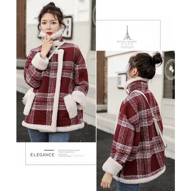 Fur coat winter wanita mantel musim dingin import korean style oversized jacket hangat jaket bulu cewek