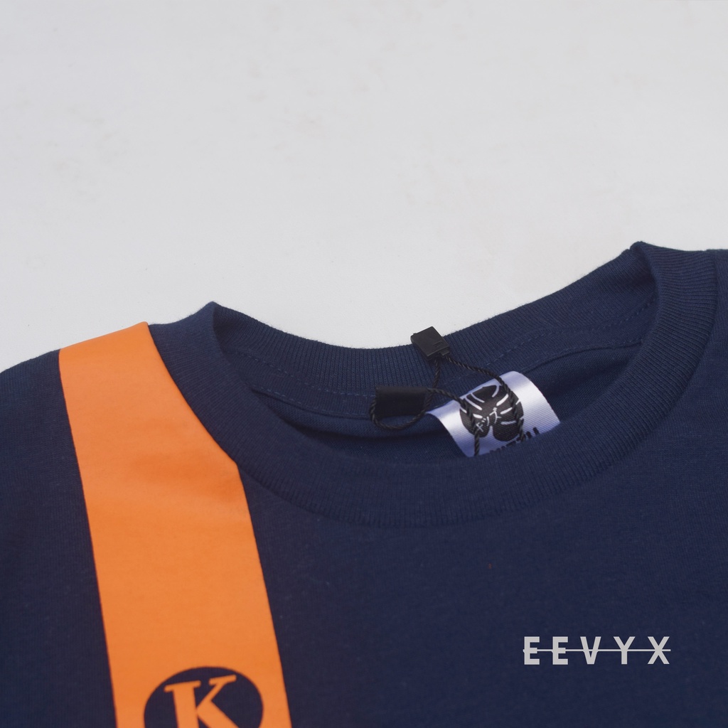 Kizzu Baju Kaos Distro Anak Laki Laki Umur 1-12 Tahun Bahan Cotton - Font Navy - Eevyx Store