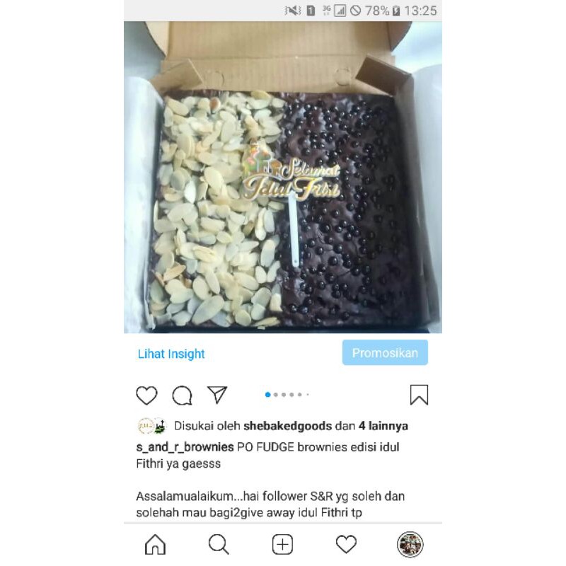 

Fudgy Brownies/chewy brownies/shiny crust 20x20 25 potong dan 20x10 18 potong