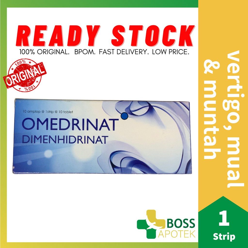 OMEDRINAT 50 MG 10 TABLET meredakan mabuk perjalanan & mengobati vertigo, mual atau muntah