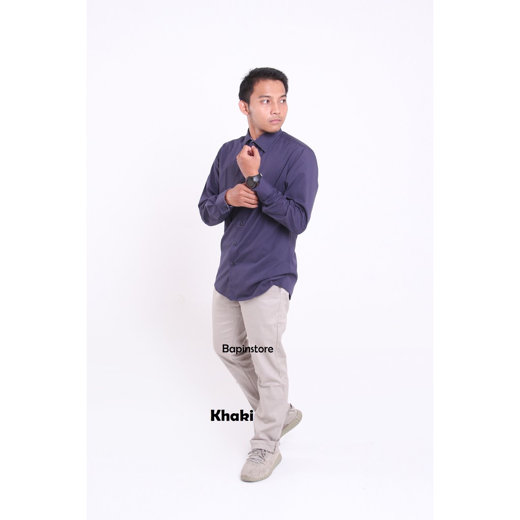  Celana  Chino  Panjang Pria Hijau  Army Premium Slim Fit 