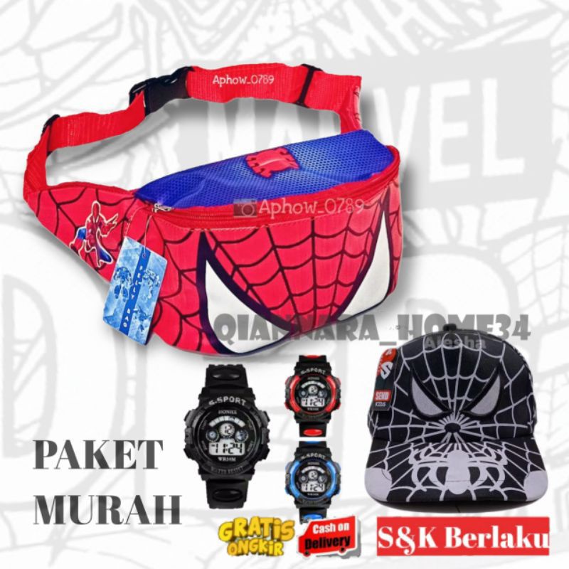 Waistbag/Tas Selempang Anak Laki-Laki Karakter Spiderman Murah